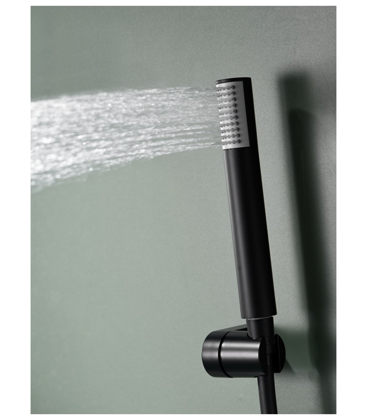Conjunto de ducha termostática empotrado negro mate serie Line - Imex  Products